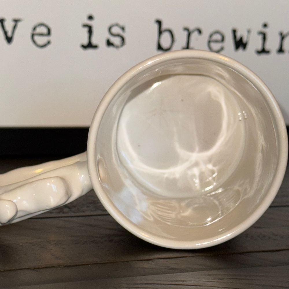 POTTERY BARN PB A-Z MUGS Elegant Cream Ceramic Mug Cup Initial Monogram Letter O - Picture 7 of 13